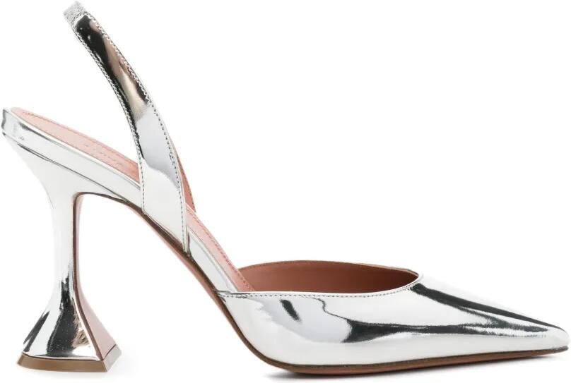 Amina Muaddi Holli slingback pumps Zilver - Foto 3