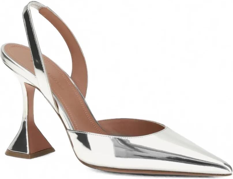 Amina Muaddi Holli slingback pumps Zilver - Foto 2