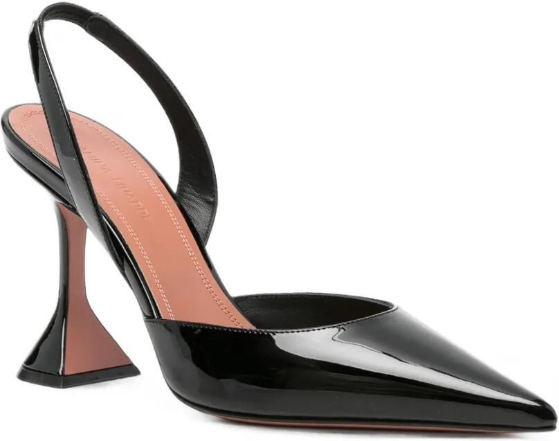 Amina Muaddi Hollis lakleren slingback pumps Zwart - Foto 3
