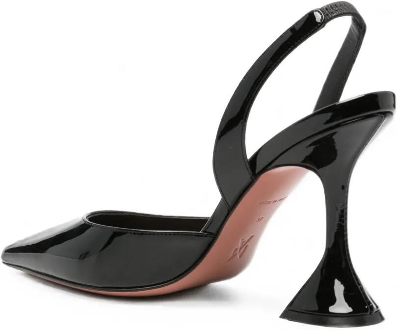 Amina Muaddi Hollis lakleren slingback pumps Zwart - Foto 2