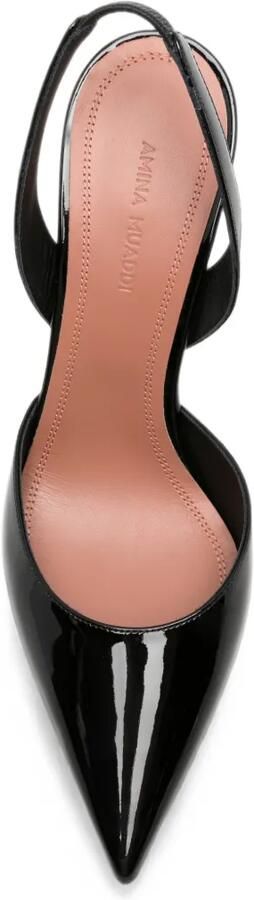 Amina Muaddi Hollis lakleren slingback pumps Zwart - Foto 4