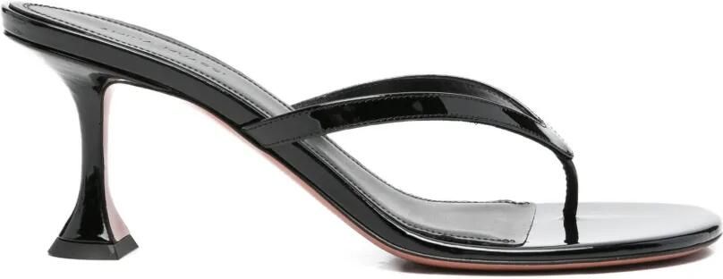 Amina Muaddi Juliette lakleren sandalen Zwart