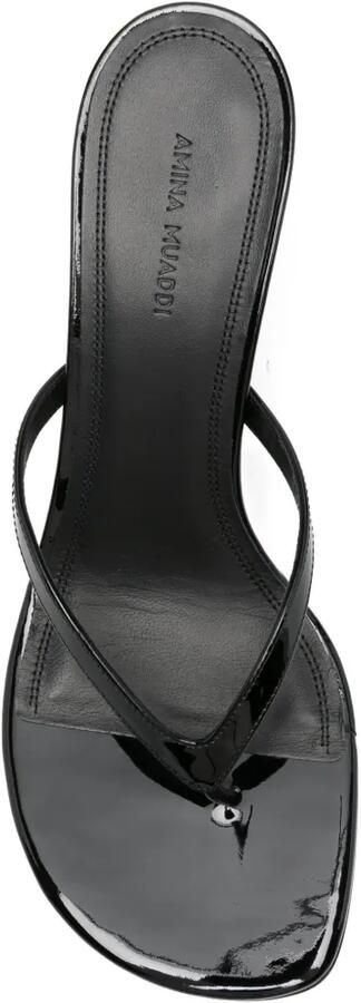 Amina Muaddi Juliette lakleren sandalen Zwart - Foto 4