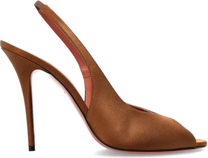 Amina Muaddi Kristina slingback pumps met open neus Bruin