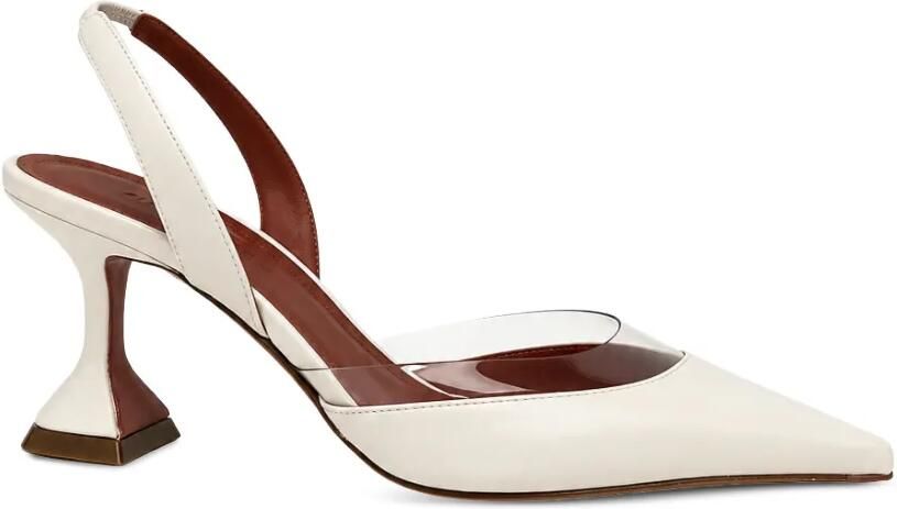 Amina Muaddi Lara pumps met zandloper hak Wit