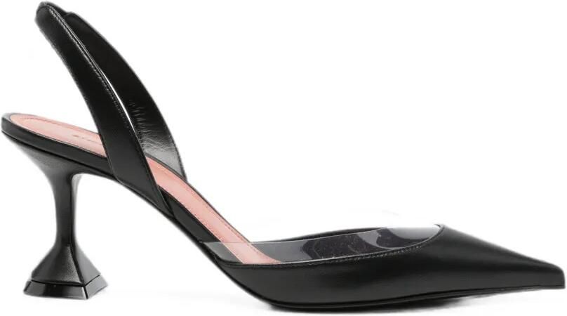 Amina Muaddi Lara Sling 70 nappa en doorzichtige PVC pumps Zwart