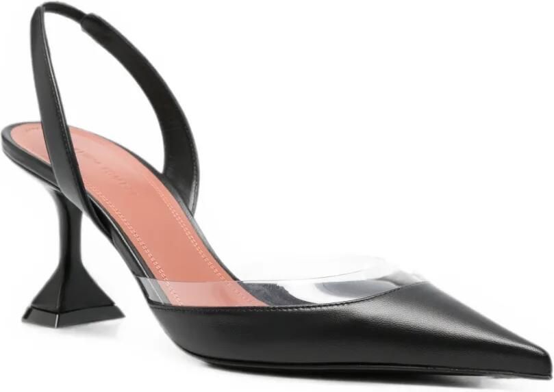 Amina Muaddi Lara Sling 70 nappa en doorzichtige PVC pumps Zwart - Foto 2