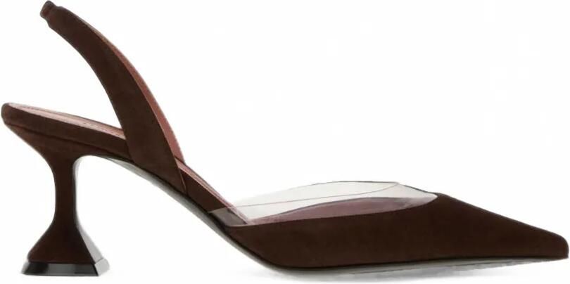 Amina Muaddi Lara slingback pumps met doorzichtig vlak Bruin