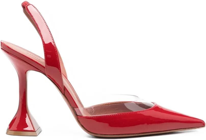 Amina Muaddi Lara slingback pumps met doorzichtig vlak Rood