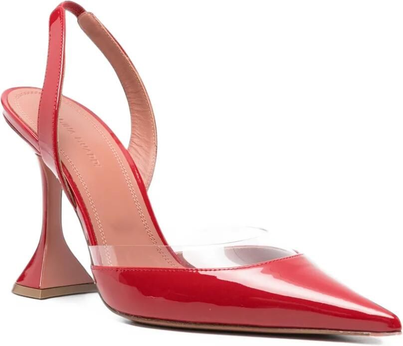 Amina Muaddi Lara slingback pumps met doorzichtig vlak Rood - Foto 2