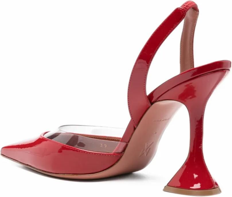 Amina Muaddi Lara slingback pumps met doorzichtig vlak Rood - Foto 3