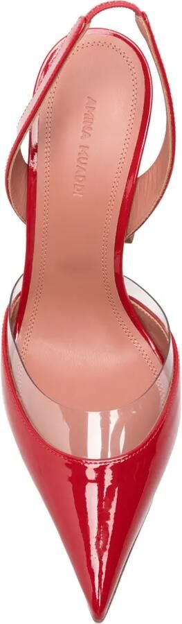 Amina Muaddi Lara slingback pumps met doorzichtig vlak Rood - Foto 4