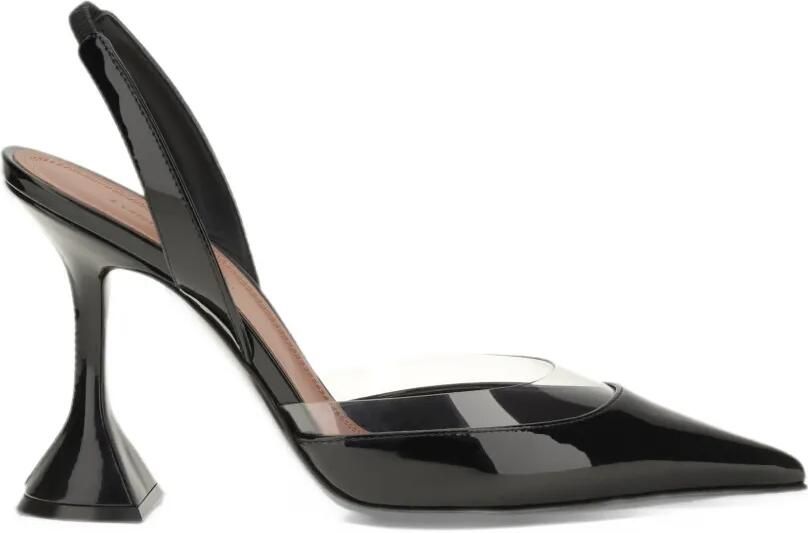 Amina Muaddi Lara transparent-panel slingback pumps Zwart