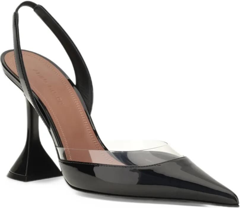 Amina Muaddi Lara transparent-panel slingback pumps Zwart - Foto 2