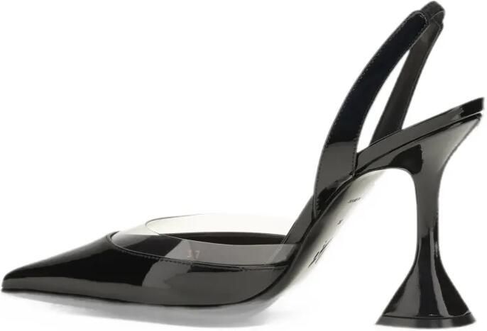 Amina Muaddi Lara transparent-panel slingback pumps Zwart - Foto 3
