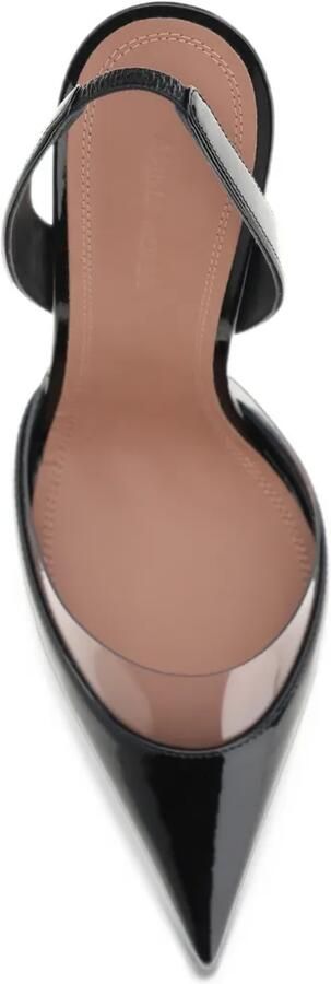 Amina Muaddi Lara transparent-panel slingback pumps Zwart - Foto 4