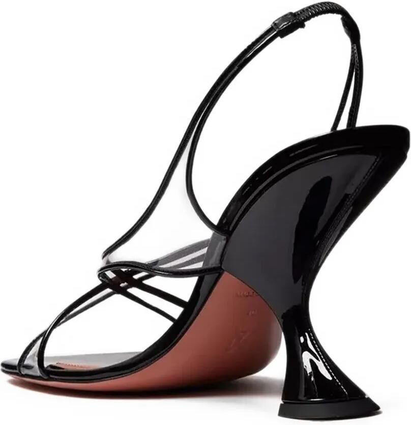 Amina Muaddi Lena slingback sandalen Zwart - Foto 2