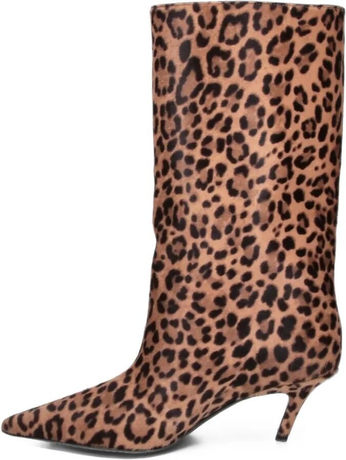 Amina Muaddi leopard-print calf hair boots Bruin - Foto 2