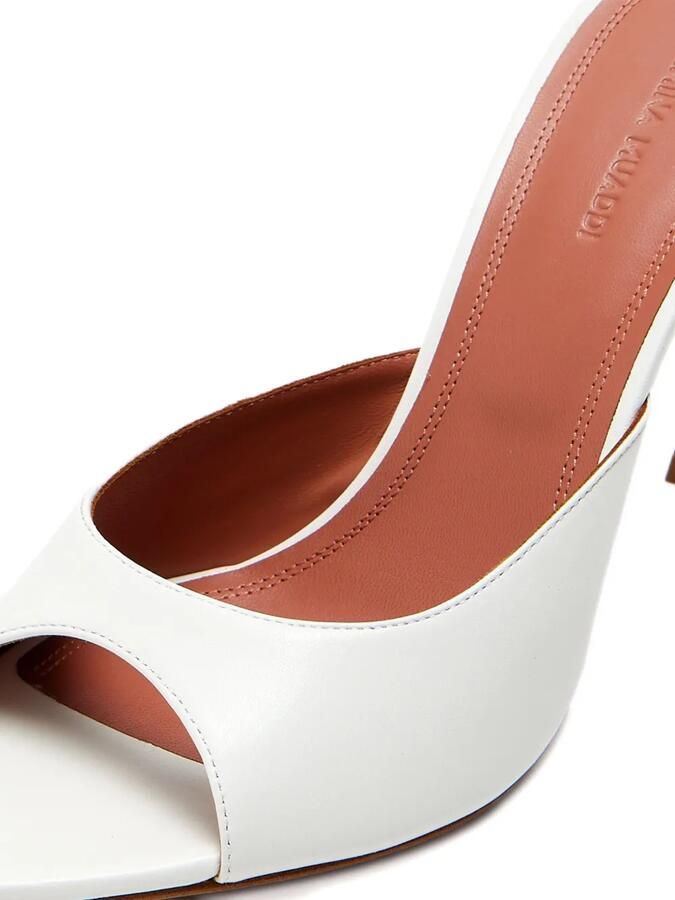 Amina Muaddi Leren sandalen Wit - Foto 2