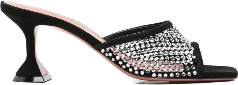 Amina Muaddi Lupita 70 suède sneakers met kristallen Zwart