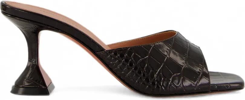 Amina Muaddi Lupita croc-effect leather sandals Bruin