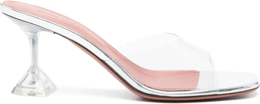 Amina Muaddi Lupita Glass slippers Wit