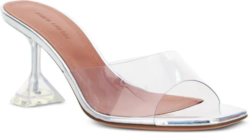 Amina Muaddi Lupita glazen slippers Wit - Foto 2