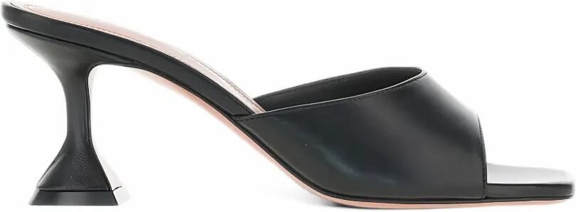 Amina Muaddi Lupita leather sandals Zwart