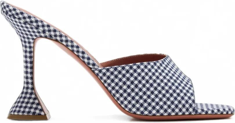 Amina Muaddi Lupita sandalen met gingham ruit Blauw