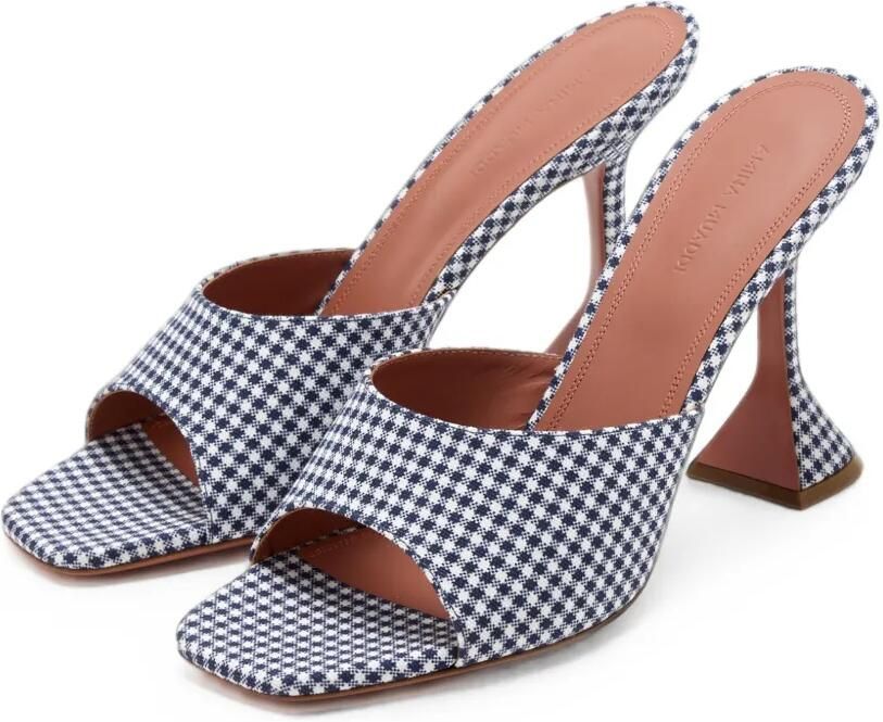 Amina Muaddi Lupita sandalen met gingham ruit Blauw - Foto 3