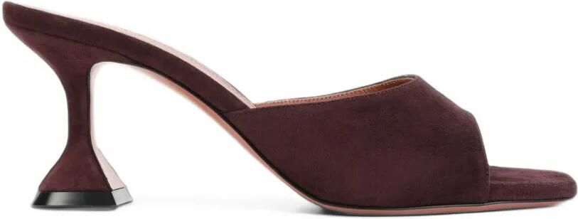 Amina Muaddi Lupita suede sandals Paars