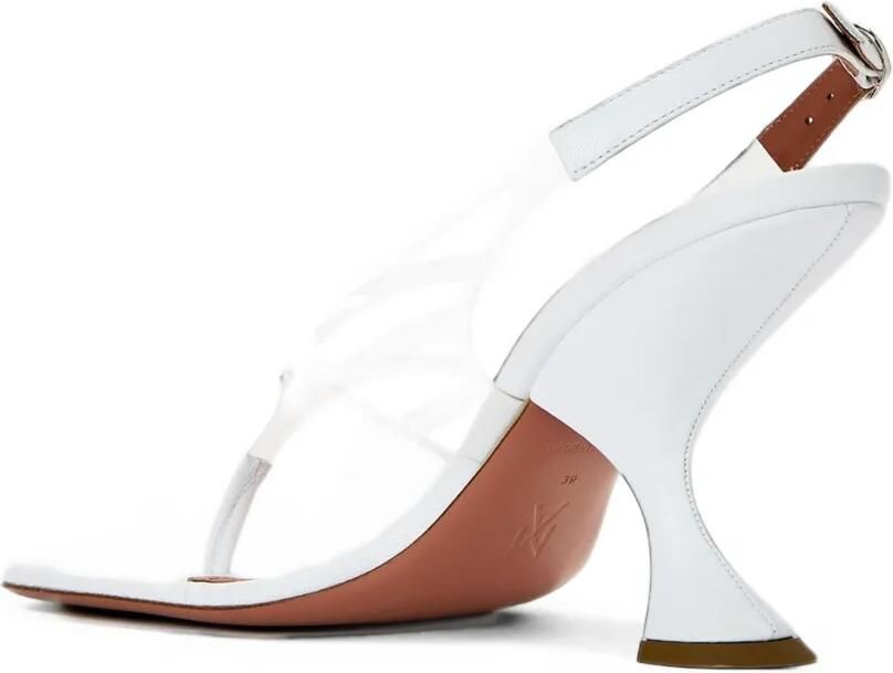 Amina Muaddi Mackenzie sandalen met string en hak Wit - Foto 5