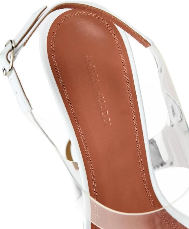 Amina Muaddi Mackenzie sandalen met string en hak Wit - Foto 2