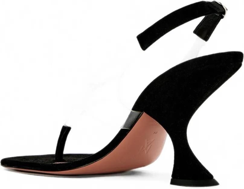 Amina Muaddi Mackenzie sandalen met string en hak Zwart - Foto 3