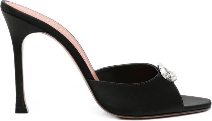 Amina Muaddi Mini Camelia sandalen met kristallen gesp Zwart