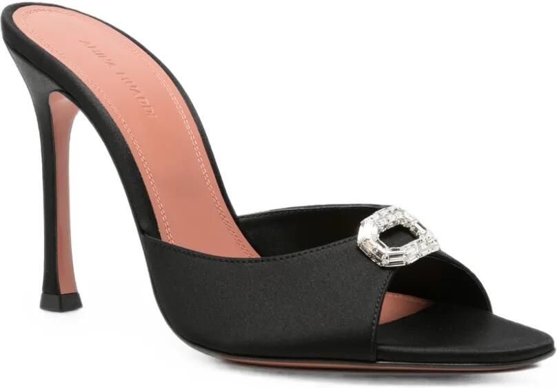 Amina Muaddi Mini Camelia sandalen met kristallen gesp Zwart - Foto 2