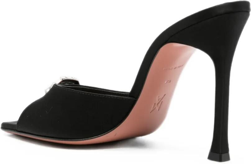 Amina Muaddi Mini Camelia sandalen met kristallen gesp Zwart - Foto 3