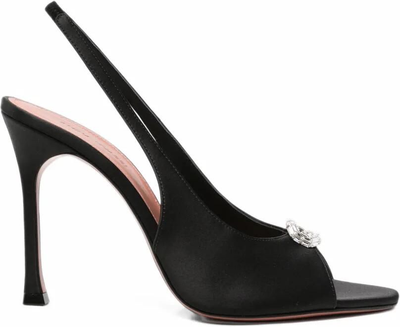 Amina Muaddi Mini Camelia slingback pumps Zwart