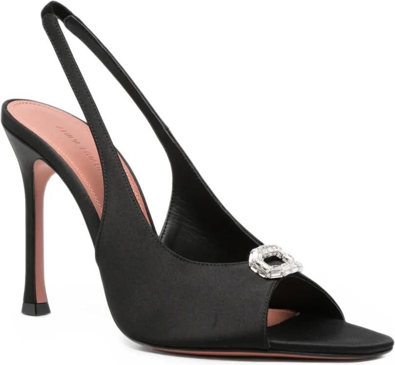 Amina Muaddi Mini Camelia slingback pumps Zwart - Foto 3