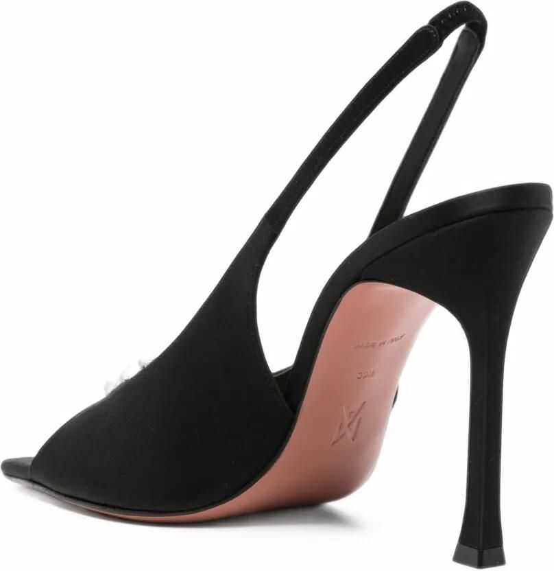 Amina Muaddi Mini Camelia slingback pumps Zwart - Foto 2