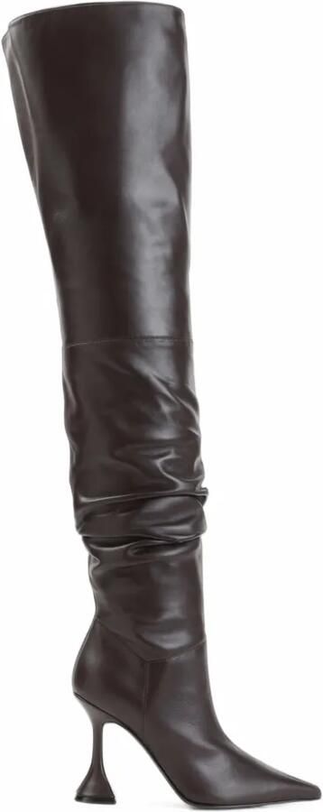Amina Muaddi pointed-toe over-the-knee boots Bruin