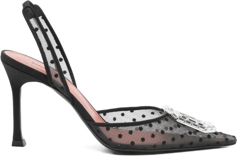 Amina Muaddi Pumps met stippen en hak Wit