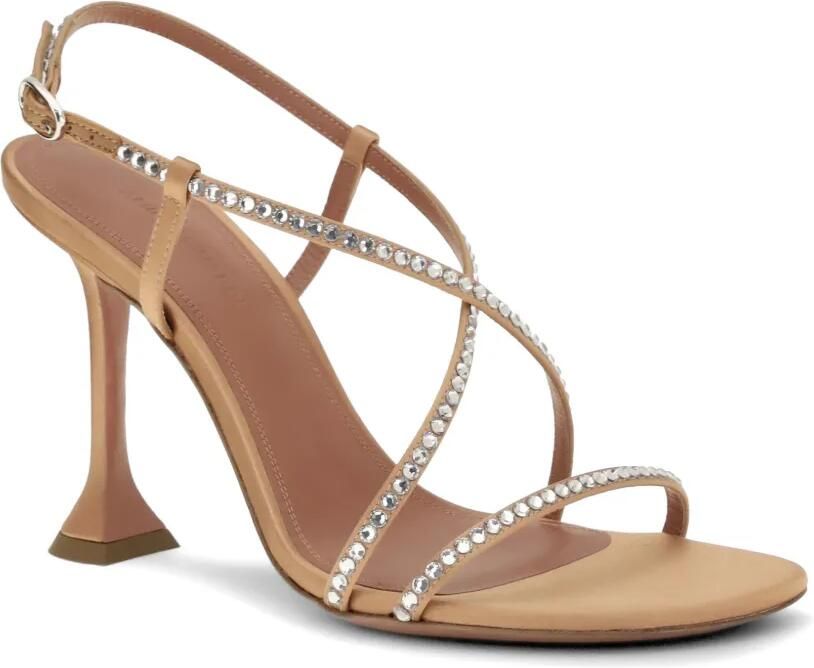 Amina Muaddi Sally sandalen verfraaid met kristallen Beige - Foto 2