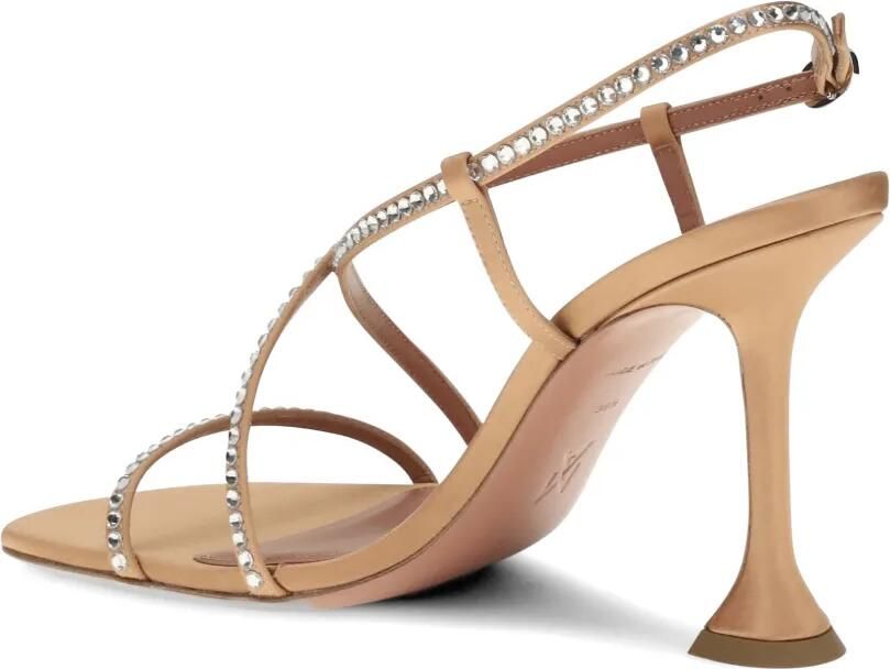 Amina Muaddi Sally sandalen verfraaid met kristallen Beige - Foto 3