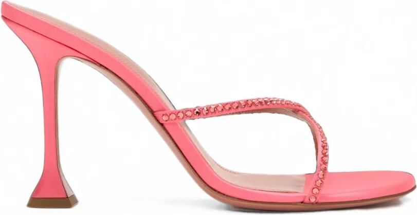 Amina Muaddi Sally sandalen verfraaid met kristallen Roze