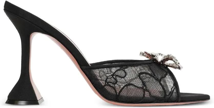 Amina Muaddi Sandalen verfraaid met kristallen Wit