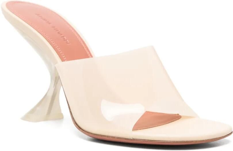 Amina Muaddi Taylor doorzichtige muiltjes Beige