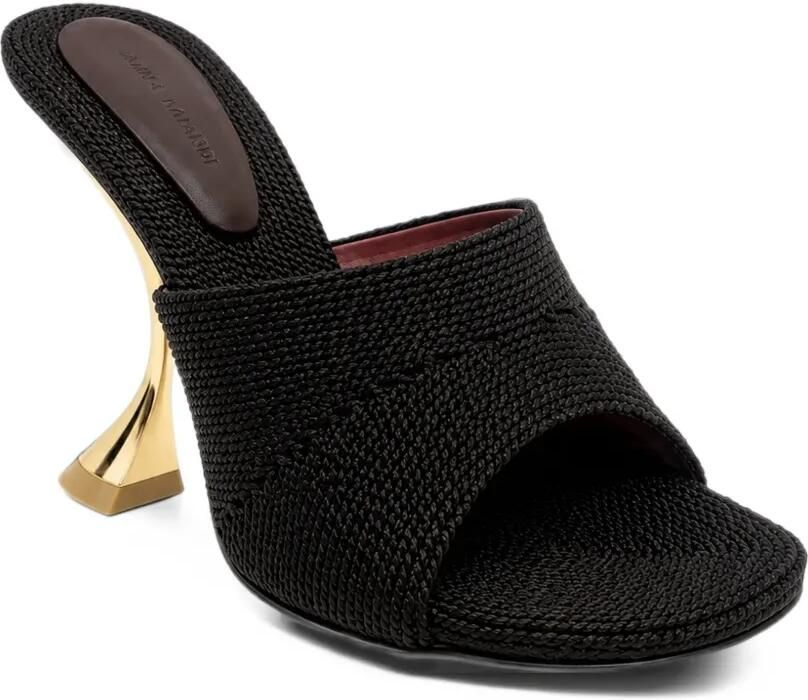 Amina Muaddi Taylor sandalen van geweven raffia Bruin - Foto 2