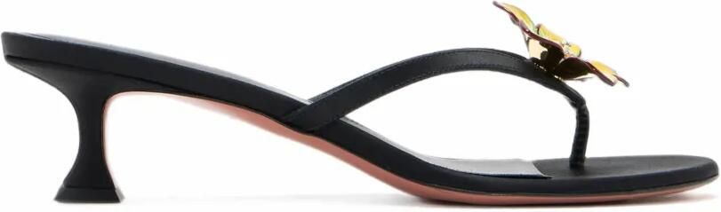 Amina Muaddi Vittoria sandalen verfraaid met bloemen Zwart