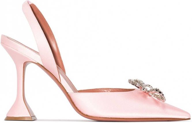 Hakken voor Dames Schoenen voor voor Hakken voor Sandalen met hak AMINA  MUADDI Leer Sandalen Verfraaid Met Kristallen in het Roze allware.com.br